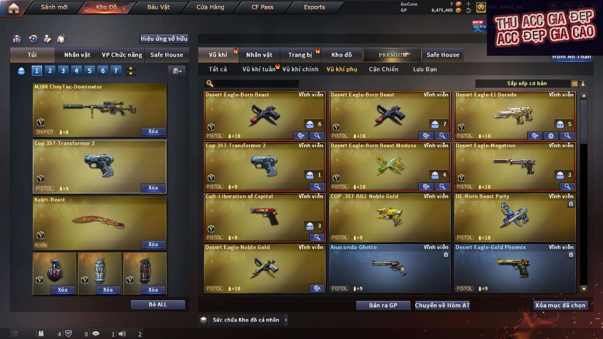 shop acc cf uy tin gia re